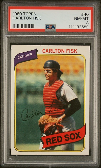 1980 Topps 40 Carlton Fisk PSA 8