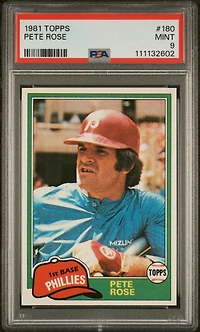 1981 Topps 180 Pete Rose PSA 9