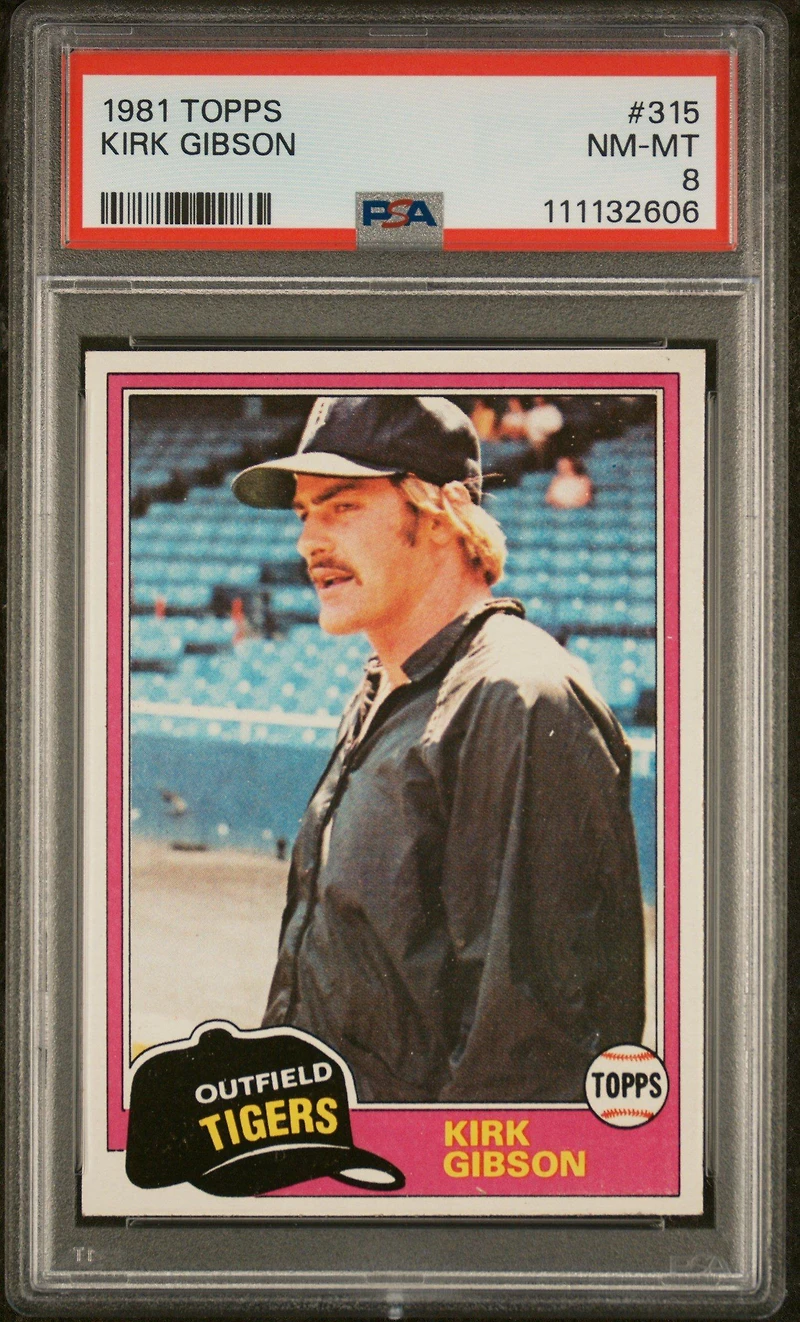 1981 Topps 315 Kirk Gibson PSA 8