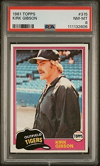 1981 Topps 315 Kirk Gibson PSA 8