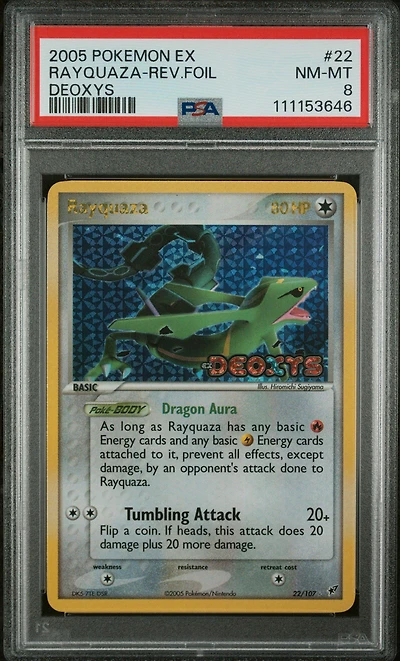 2005 Pokemon Ex Deoxys 22 Rayquaza-reverse Foil PSA 8