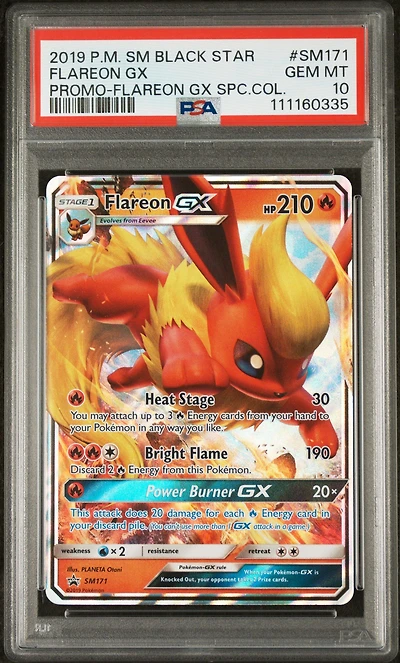 2019 Pokemon Sm Black Star Promo Sm171 Flareon Gx Flareon Gx Special Collection PSA 10