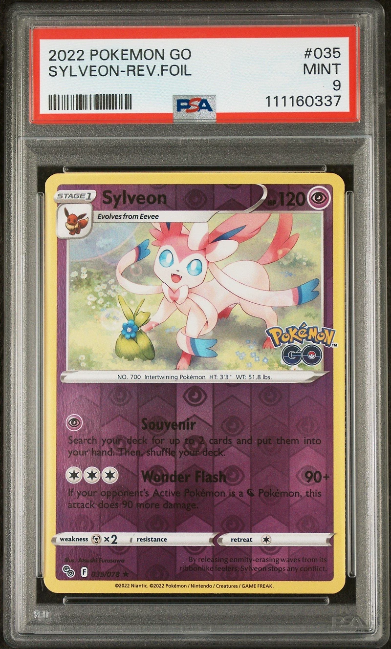 2022 Pokemon Go 035 Sylveon-reverse Foil PSA 9