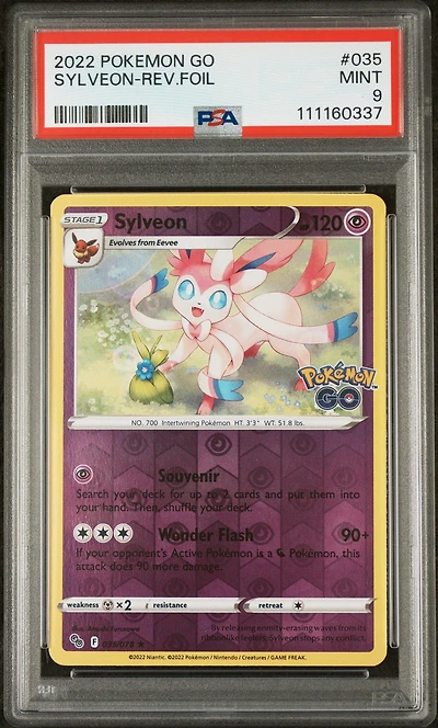 2022 Pokemon Go 035 Sylveon-reverse Foil PSA 9