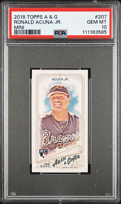 2018 Topps Allen & Ginter 207 Ronald Acuna Jr. Mini PSA 10
