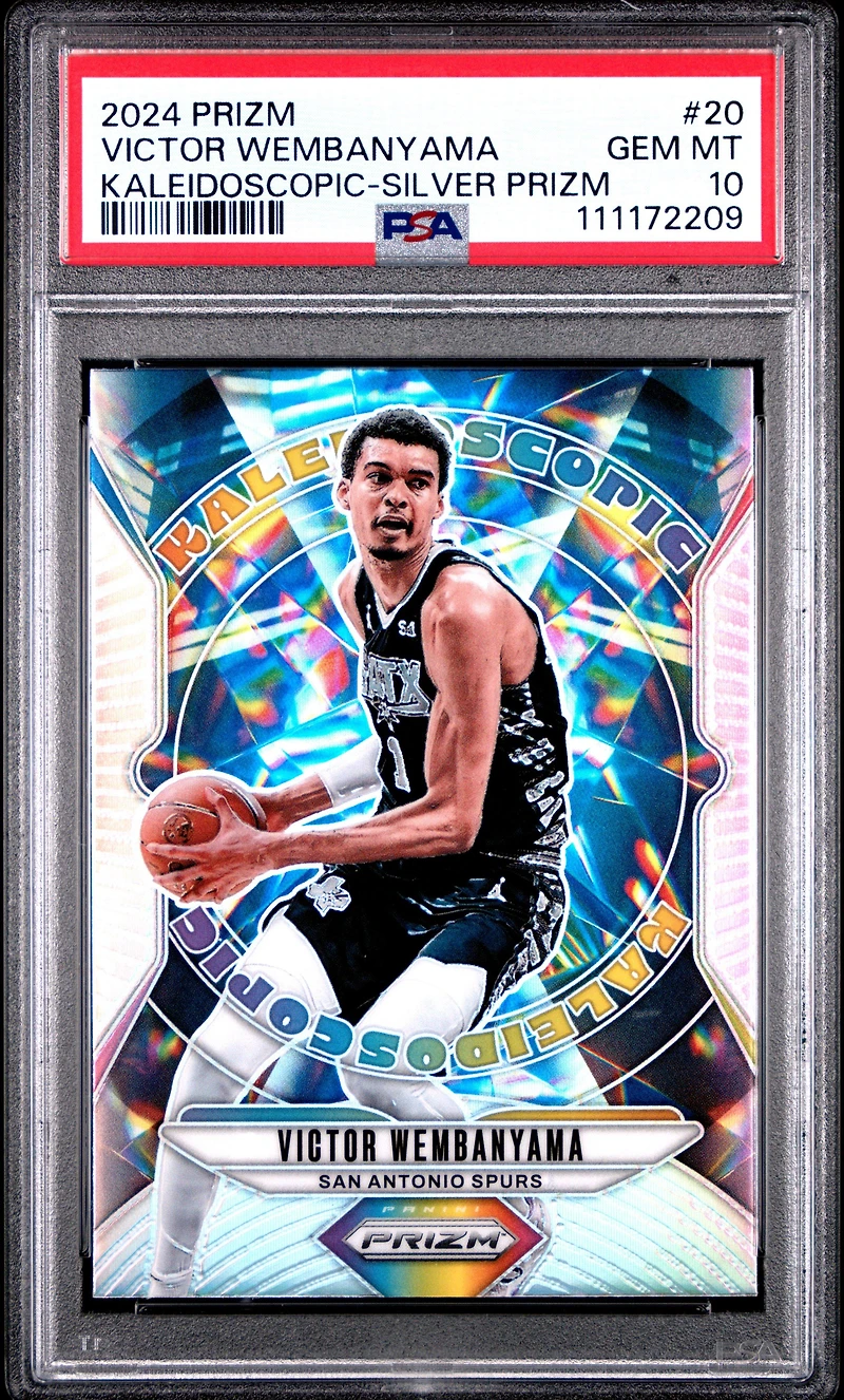 2024 Panini Prizm Kaleidoscopic 20 Victor Wembanyama Silver Prizm PSA 10