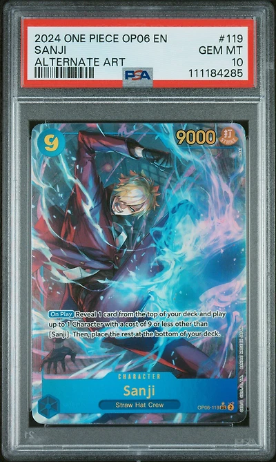 2024 One Piece Op06-wings Of The Captain 119 Sanji Alternate Art PSA 10