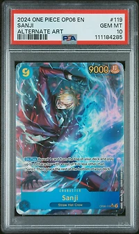 2024 One Piece Op06-wings Of The Captain 119 Sanji Alternate Art PSA 10