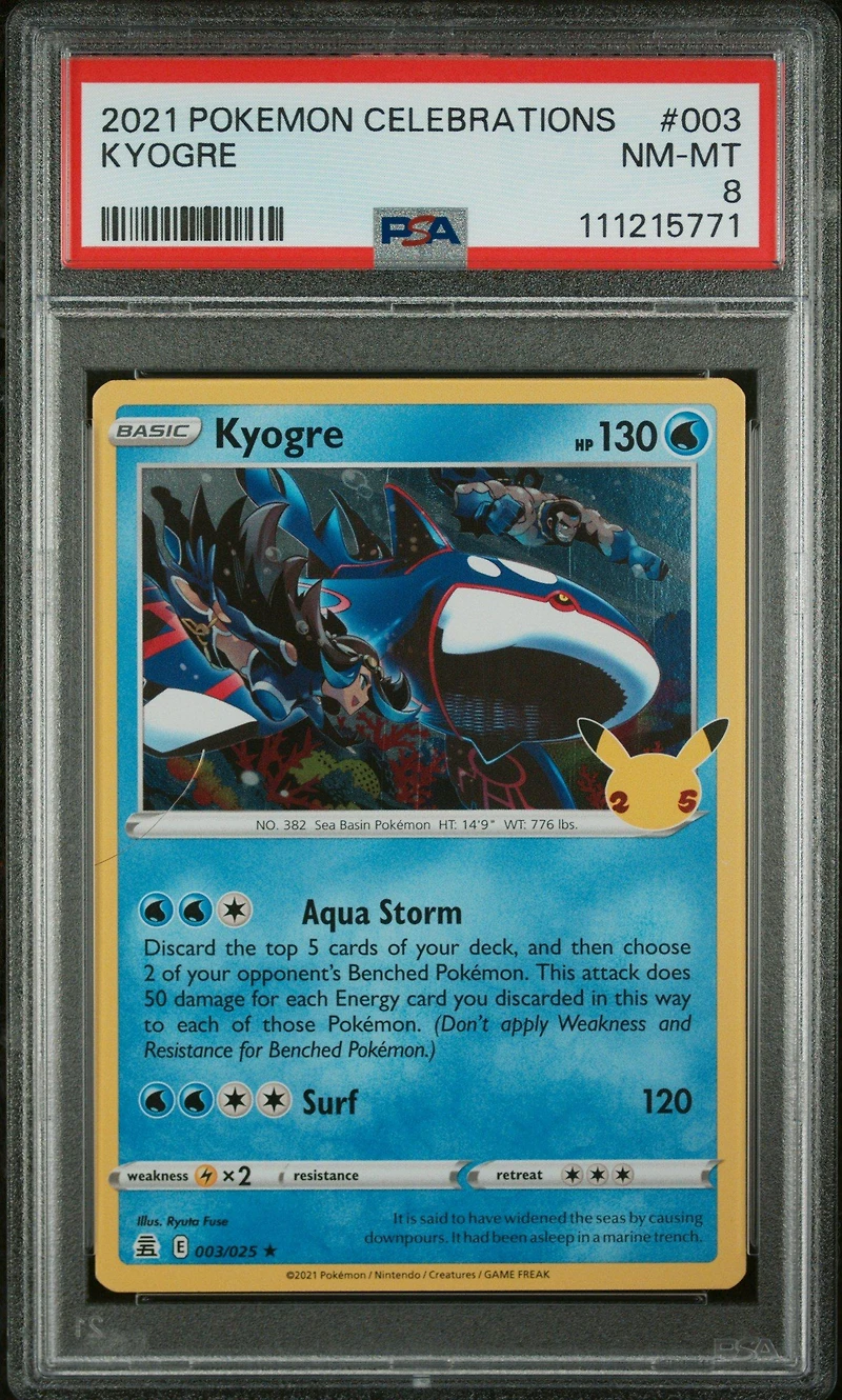 2021 Pokemon Celebrations 003 Kyogre PSA