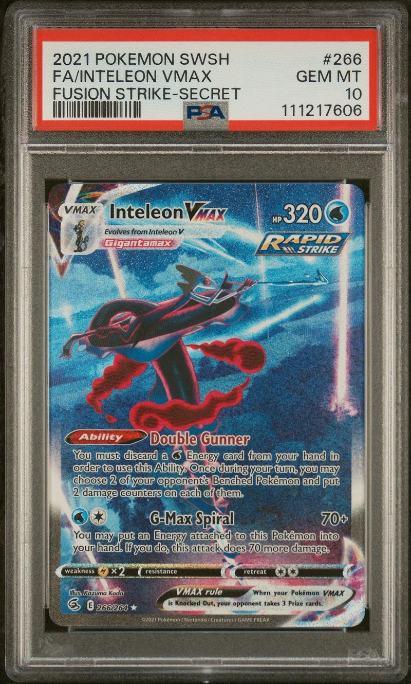 2021 Pokemon Sword & Shield Fusion Strike 266 Full Art/inteleon Vmax Secret PSA
