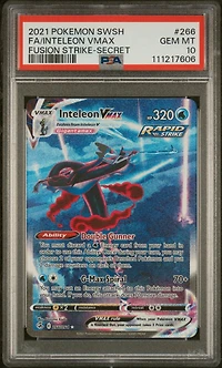 2021 Pokemon Sword & Shield Fusion Strike 266 Full Art/inteleon Vmax Secret PSA