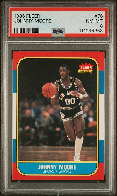 1986 Fleer 76 Johnny Moore PSA 8