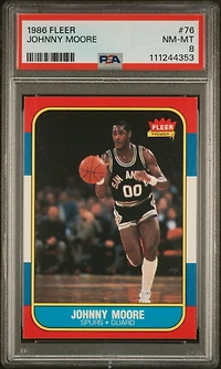 1986 Fleer 76 Johnny Moore PSA 8