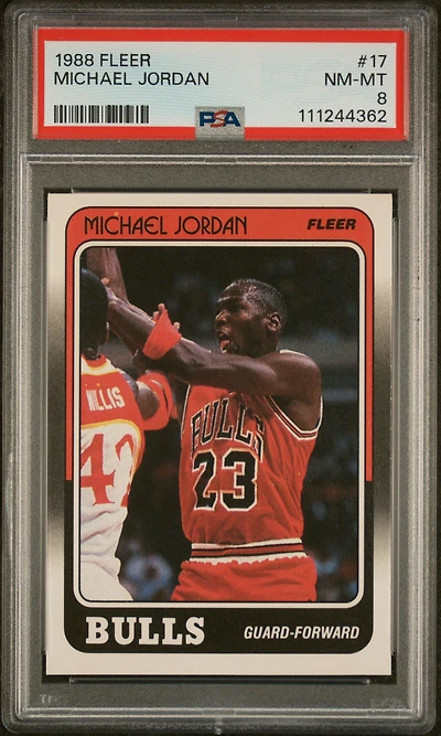 1988 Fleer 17 Michael Jordan PSA 8