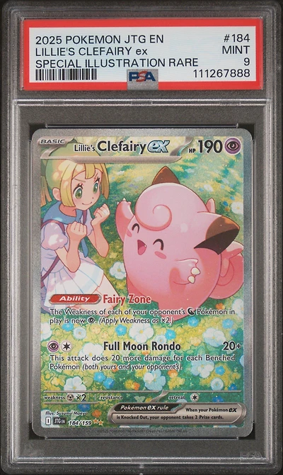2025 Pokemon Jtg En-journey Together 184 Lillie's Clefairy Ex Special Illustration Rare PSA