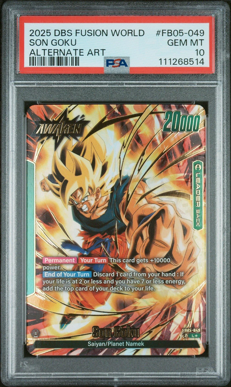 2025 Dragon Ball Super Card Game Fusion World New Adventure Fb05-049 Son Goku Alternate Art PSA 10