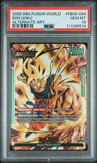 2025 Dragon Ball Super Card Game Fusion World New Adventure Fb05-049 Son Goku Alternate Art PSA 10