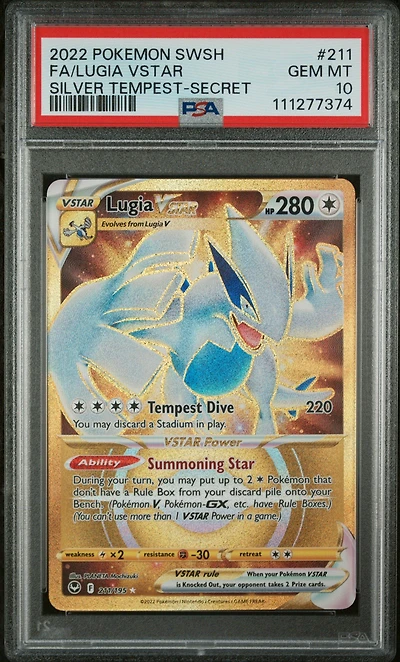 2022 Pokemon Sword & Shield Silver Tempest Full Art/lugia Vstar Secret PSA