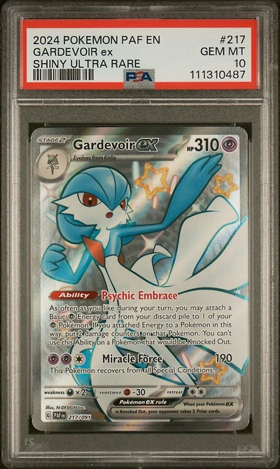 2024 Pokemon Paf En-paldean Fates 217 Gardevoir Ex Shiny Ultra Rare PSA
