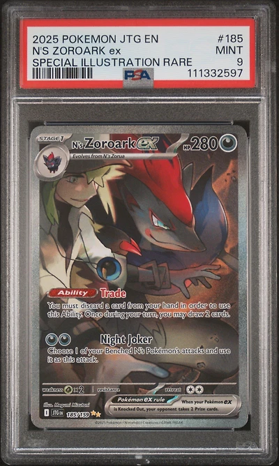 2025 Pokemon Jtg En-journey Together 185 N's Zoroark Ex Special Illustration Rare PSA