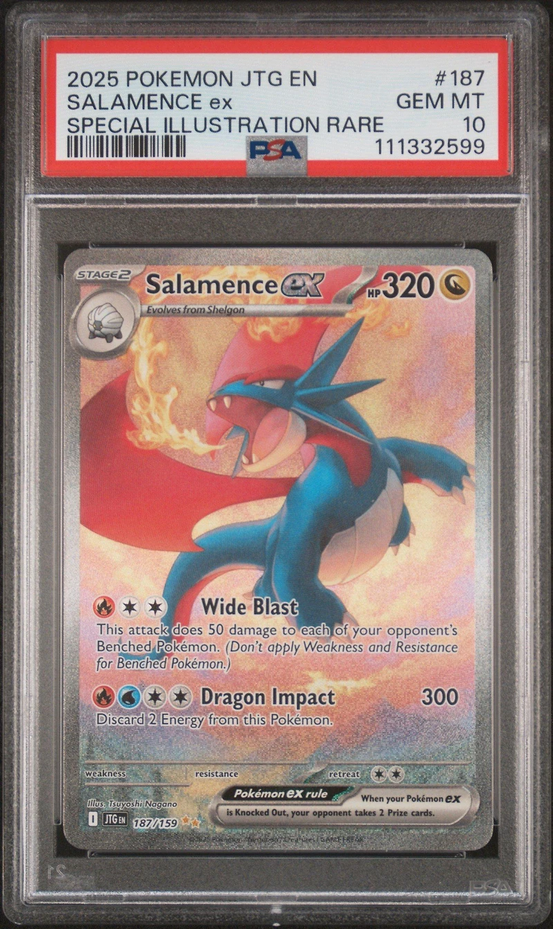 2025 Pokemon Jtg En-journey Together 187 Salamence Ex Special Illustration Rare PSA