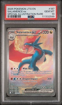 2025 Pokemon Jtg En-journey Together 187 Salamence Ex Special Illustration Rare PSA