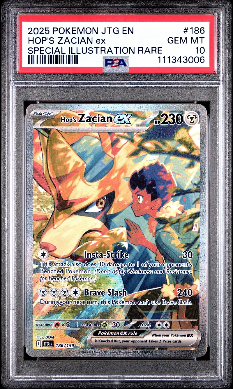 2025 Pokemon Jtg En-journey Together 186 Hop's Zacian Ex Special Illustration Rare PSA
