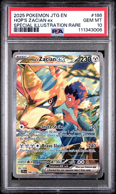 2025 Pokemon Jtg En-journey Together 186 Hop's Zacian Ex Special Illustration Rare PSA