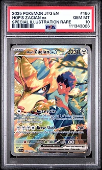 2025 Pokemon Jtg En-journey Together 186 Hop's Zacian Ex Special Illustration Rare PSA