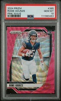 2024 Panini Prizm 385 Rome Odunze Pink Wave PSA 10