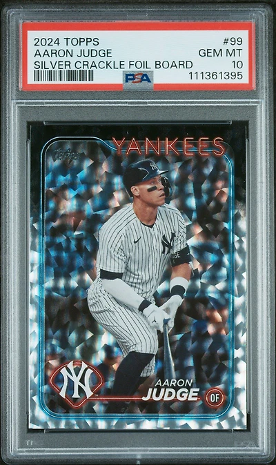 2024 Topps 99 Aaron Judge Silver Crackle Foil Board PSA 10