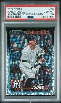 2024 Topps 99 Aaron Judge Silver Crackle Foil Board PSA 10