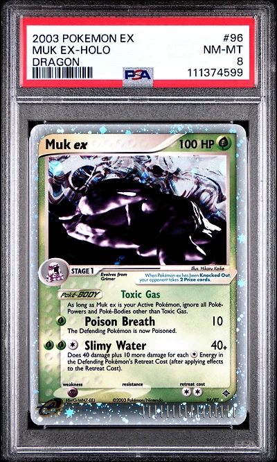 2003 Pokemon Ex Dragon 96 Muk Ex-holo PSA