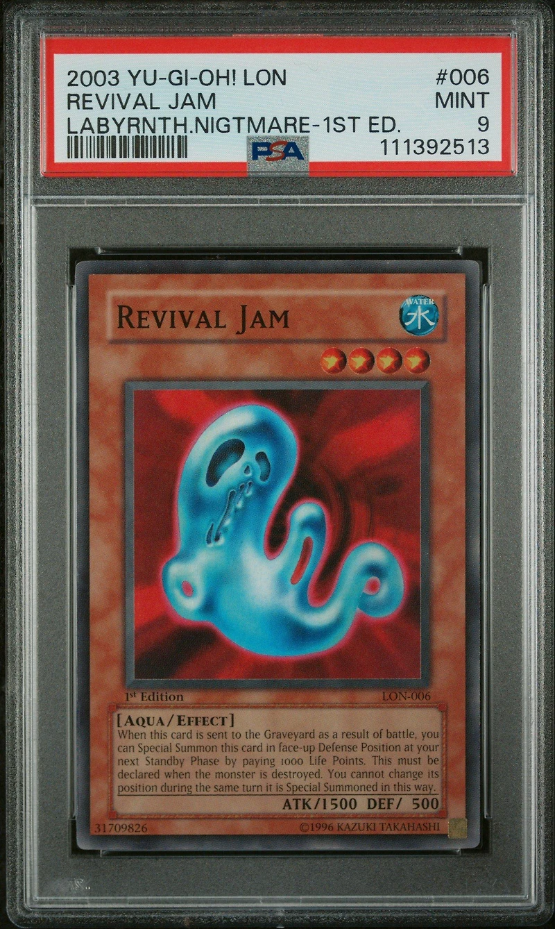 2003 Yu-gi-oh! Lon-labyrinth Of Nightmare 006 Revival Jam 1st Edition PSA 9