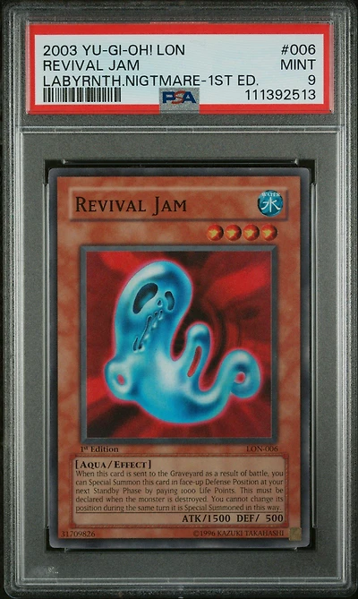 2003 Yu-gi-oh! Lon-labyrinth Of Nightmare 006 Revival Jam 1st Edition PSA 9