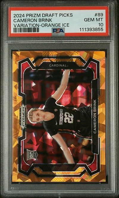 2024 Panini Prizm Draft Picks 89 Cameron Brink Variation-orange Ice PSA 10