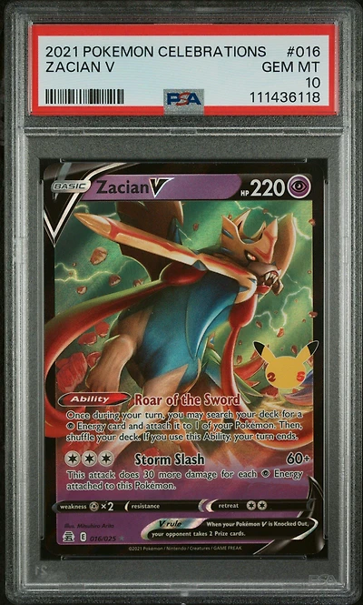 2021 Pokemon Celebrations 016 Zacian V PSA