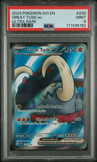 2023 Pokemon Svi En-scarlet & Violet 230 Great Tusk Ex Ultra Rare PSA