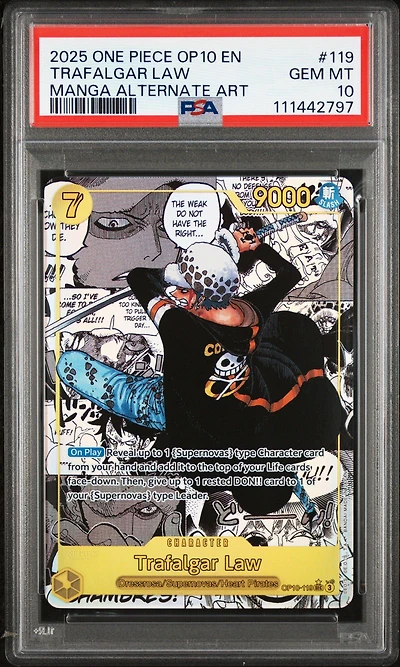 2025 One Piece Op10-royal Blood 119 Trafalgar Law Manga Alternate Art PSA 10