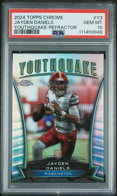 2024 Topps Chrome Youthquake Y3 Jayden Daniels Refractor PSA 10