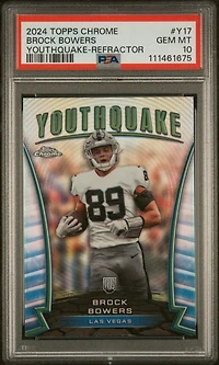 2024 Topps Chrome Youthquake Y17 Brock Bowers Refractor PSA 10