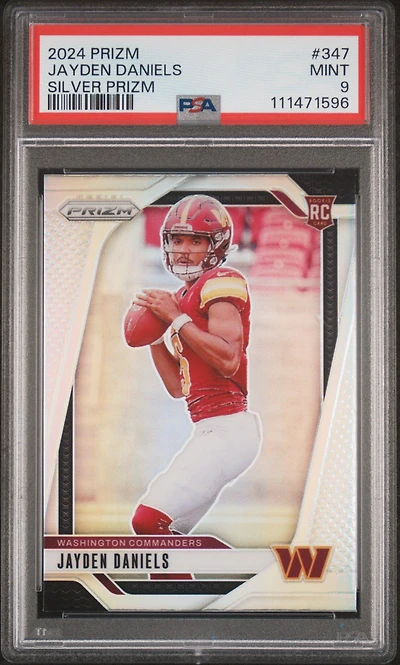 2024 Panini Prizm 347 Jayden Daniels Silver Prizm PSA