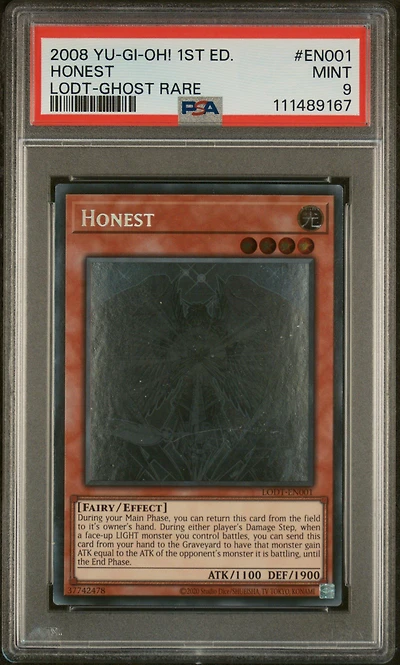 2008 Yu-gi-oh! Lodt-light Of Destruction En001 Honest 1st Edition-ghost Rare PSA 9