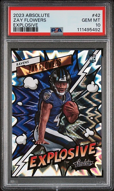 2023 Panini Absolute Explosive 42 Zay Flowers PSA 10