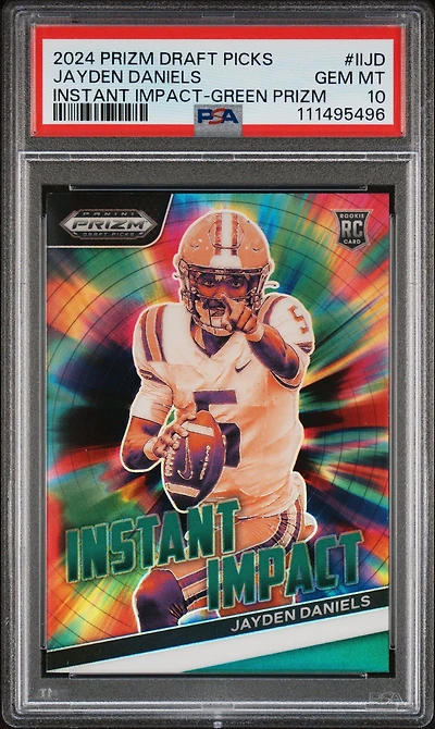 2024 Panini Prizm Draft Picks Instant Impact Iijd Jayden Daniels Green Prizm PSA 10