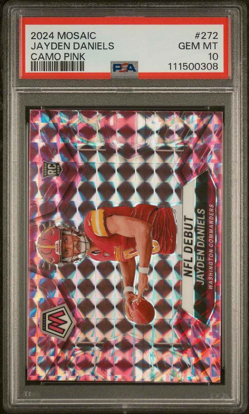 2024 Panini Mosaic 272 Jayden Daniels Camo Pink PSA 10