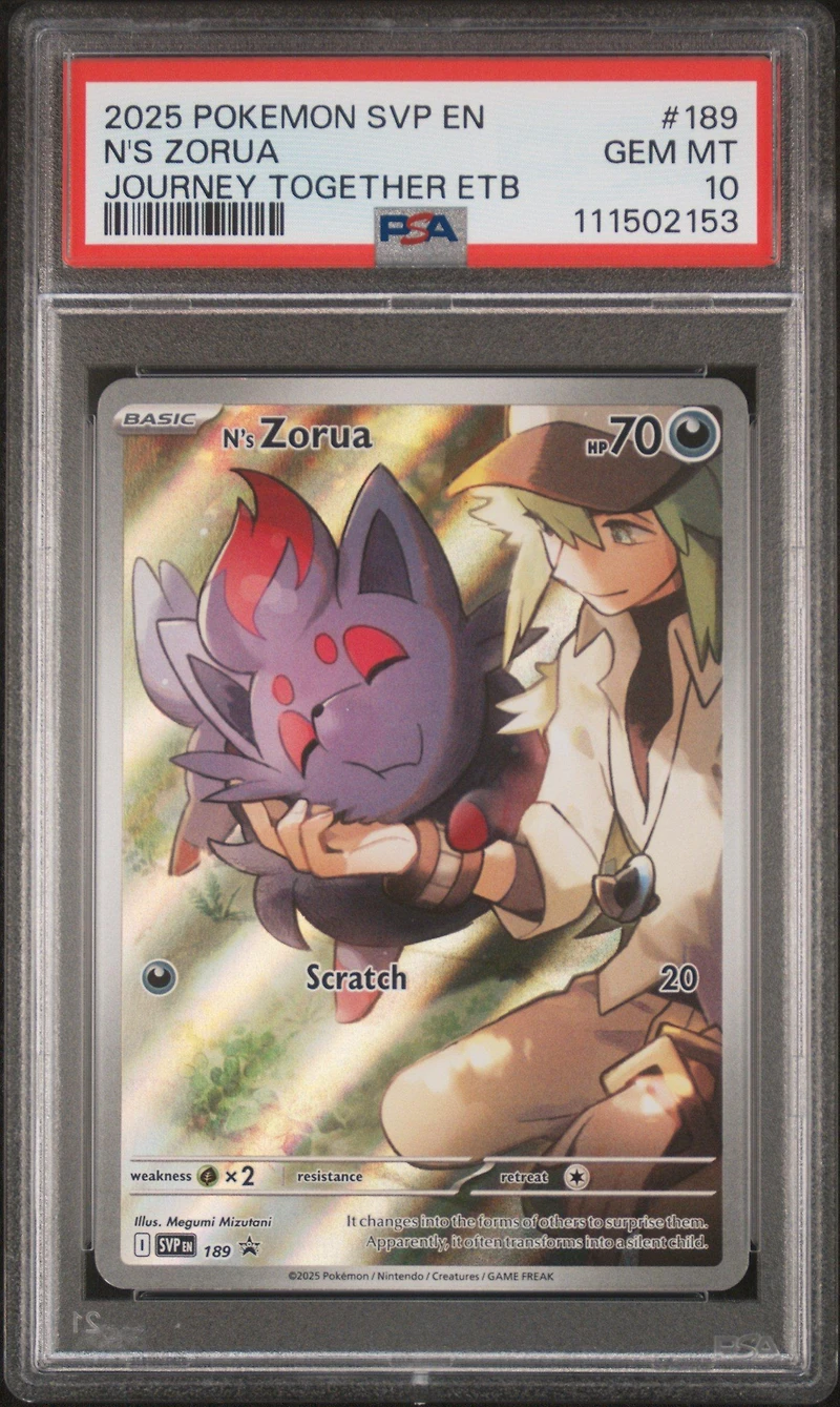 2025 Pokemon Svp En-sv Black Star Promo 189 N's Zorua Journey Together Elite Trainer Box PSA