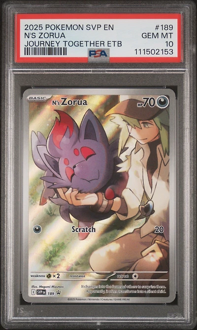 2025 Pokemon Svp En-sv Black Star Promo 189 N's Zorua Journey Together Elite Trainer Box PSA
