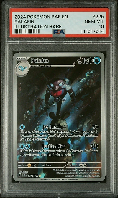 2024 Pokemon Paf En-paldean Fates 225 Palafin Illustration Rare PSA
