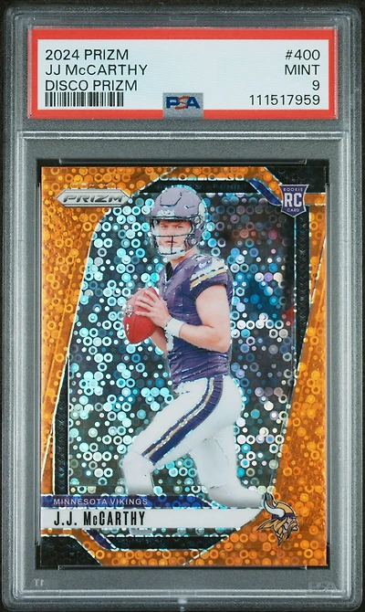 2024 Panini Prizm 400 Jj Mccarthy Disco Prizm PSA 9